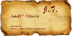 Jakó Tibold névjegykártya